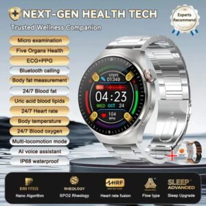 （Silver Steel 2A）2025 New For HUAWEI AI Health Diagnosis Smart Watch Uric Acid Blood Lipids ECG PPG Micro examination Smartwatch For Android&IOS