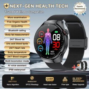 （Black Mesh Belt 2A）2025 New For HUAWEI AI Health Diagnosis Smart Watch Uric Acid Blood Lipids ECG PPG Micro examination Smartwatch For Android&IOS