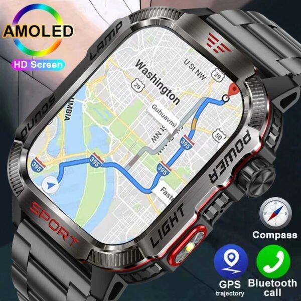 2024 New Military Outdoor Sport Smart Watch Men's 600 mAh Battery Waterproof GPS Track Call For Xiaomi Health Fitness Smartwatch - Image 3