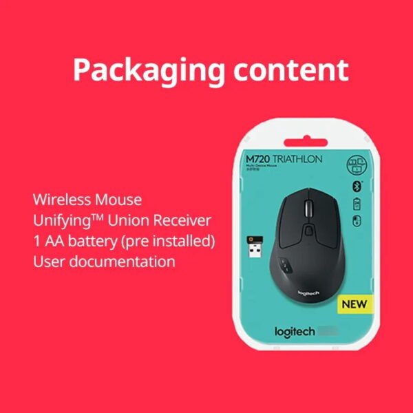 Logitech M720 Wireless Bluetooth Mouse Union Dual Mode Multi-device Office Efficient Comfortable Feel Notebook - Image 6