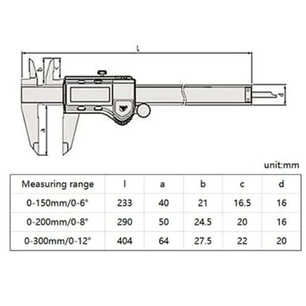 Mitutoyo LCD Digital Caliper 150mm/200/300mm 500-196-30 Vernier Calipers Electronic Measuring Measuring Tools Stainless Steel - Image 7