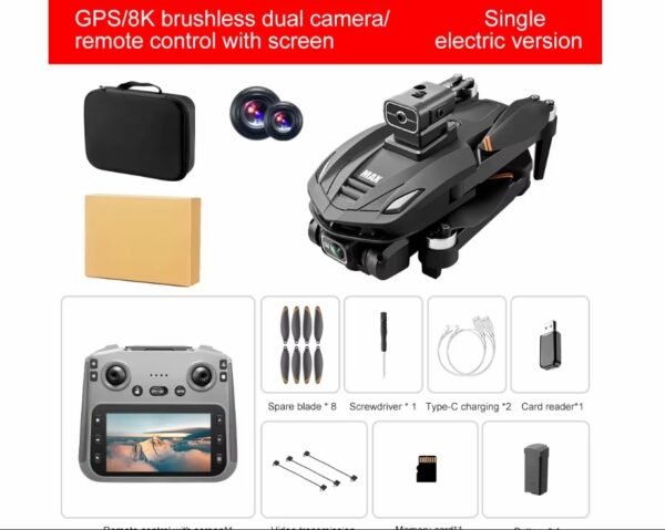 New V168 MAX LCD Screen RC FPV Drone 8K HD Camera 5G WIFI 360° Obstacle Avoidance GPS Drone Brushless RC Quadcopter Toys Dron - Image 7
