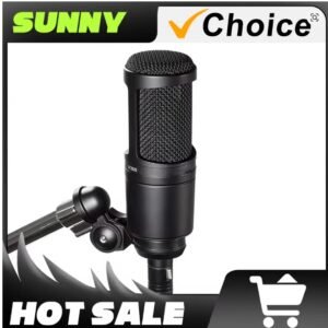 AT2020 Cardioid Condenser Professional Microphone for Project/Home Studio Applications Mic For Recording Gaming Live Singing