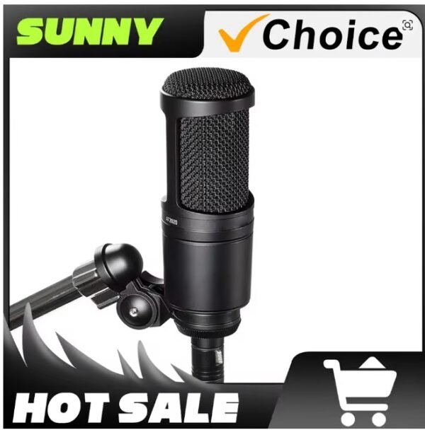 AT2020 Cardioid Condenser Professional Microphone for Project/Home Studio Applications Mic For Recording Gaming Live Singing