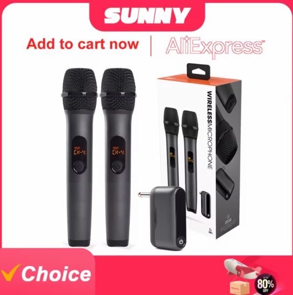 Wireless Microphone JBL 2 Channel UHF Wireless Cordless Handheld Microphone Karaoke Mic System For Church Party Speaker
