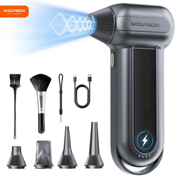 ( FM100 ) Electric Air Duster Air Blower-150000RPM Super Power, Rechargeable 3-Gear Brushless Motor for Car/PC/Home/Outdoor
