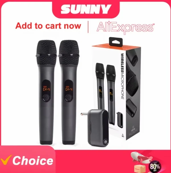 Wireless Microphone JBL 2 Channel UHF Wireless Cordless Handheld Microphone Karaoke Mic System For Church Party Speaker