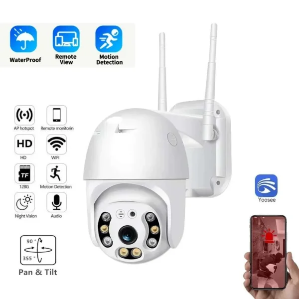 YOOSEE Full HD WIFI Camera Dome Camera 1080P Color Night Vision Auto Tracking Two Way Audio Outdoor Security Surveillance Camera