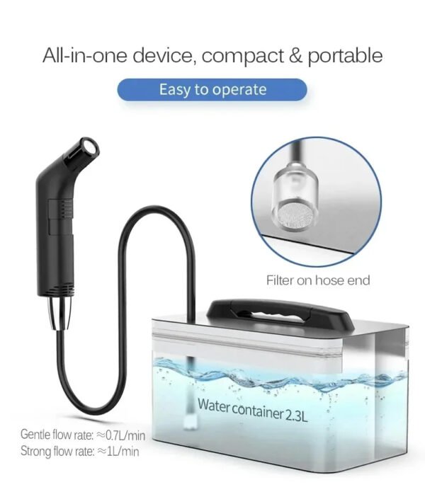 A Portable Electric Sitz Bath for Personal Hygiene Cleaning, Rechargeable for Travel And Camping, with a Shower Sprayer.