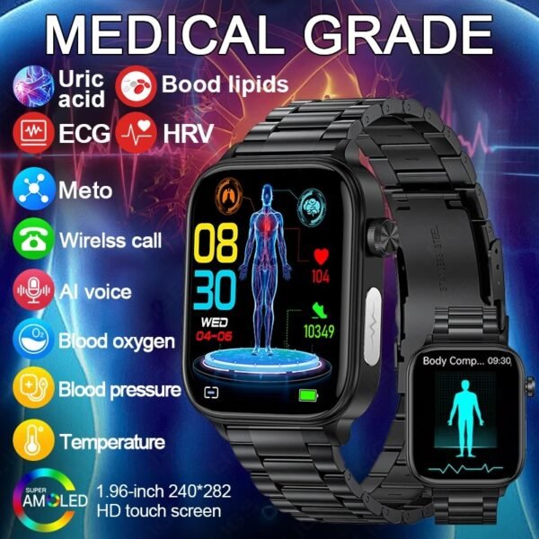2024 New Medical Grade Smart Watch Ladies Lipid and Uric Acid AI Diagnostic Detector Women Menstrual Health Tracker Smartwatch
