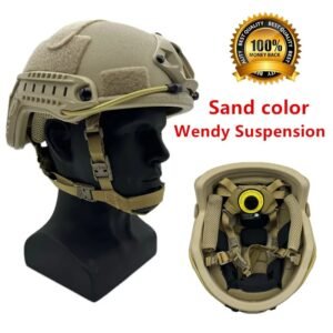 （ABS material( Sandy Color ) Ballistic ACH High Cut Tactical Helmet Kevla High Quality Ballistic Helmet NIJ IIIA FAST Wendy's Suspension Pad Ballistic Helmet