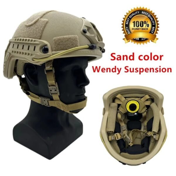 （ABS material( Sandy Color ) Ballistic ACH High Cut Tactical Helmet Kevla High Quality Ballistic Helmet NIJ IIIA FAST Wendy's Suspension Pad Ballistic Helmet