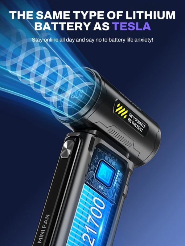Ultra Turbo Fan Jet LED Battery Display High-Speed Brushless Powerful Blower Mini Violent Fan Dust Blowing Cordless Air Duster - Image 3
