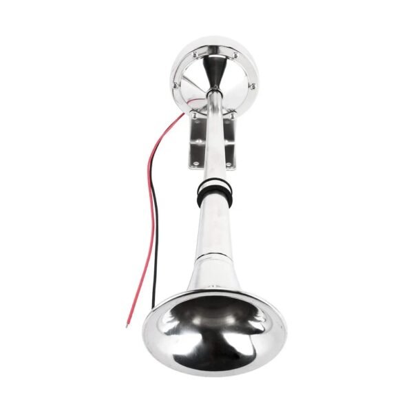 12V Polished Stainless Steel Single Trumpet Horn Low Tone for Marine Boat Truck Lorry Caravan RV New - Image 4