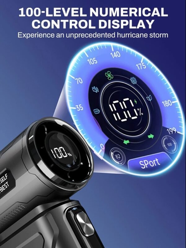 Ultra Turbo Fan Jet LED Battery Display High-Speed Brushless Powerful Blower Mini Violent Fan Dust Blowing Cordless Air Duster - Image 4