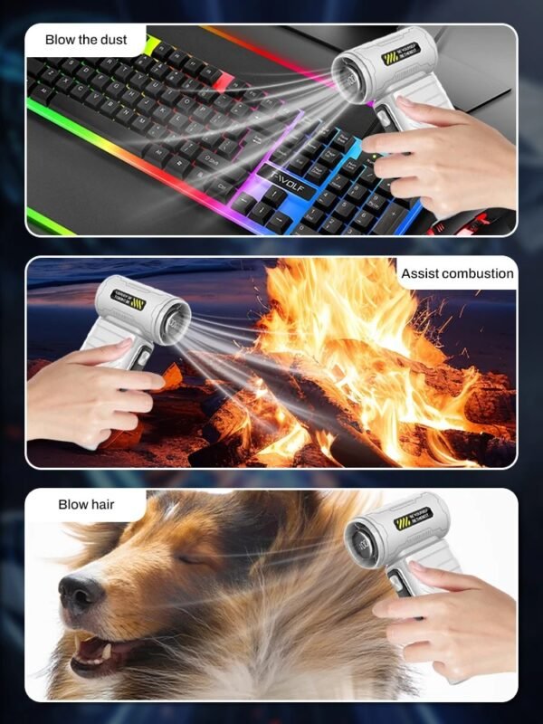 Ultra Turbo Fan Jet LED Battery Display High-Speed Brushless Powerful Blower Mini Violent Fan Dust Blowing Cordless Air Duster - Image 6