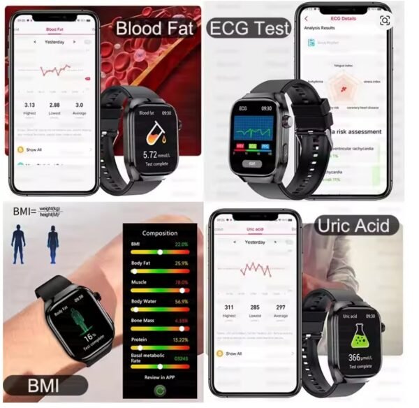2025 New ECG+PPG Accurate Measure Heart Rate Smart Watch Men Blood Pressure Lipids Uric Acid Bluetooth Call Health Smartwatches - Image 3