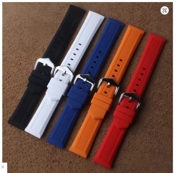 Big width Watchbands Strap Silicone Rubber Watch bands Black Blue White 20mm mens waterproof bracelet accessories hot - Image 3