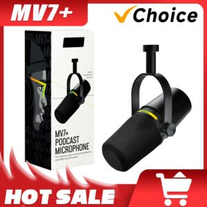MV7+ Dynamic Podcast Microphone With Voice Isolation And LED Panel For Streaming Recording And Broadcasting