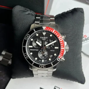 New TISSOT Seastar 1000 T120.417.11.051.01 Two Tone Black Dial Chrono Mens Watch