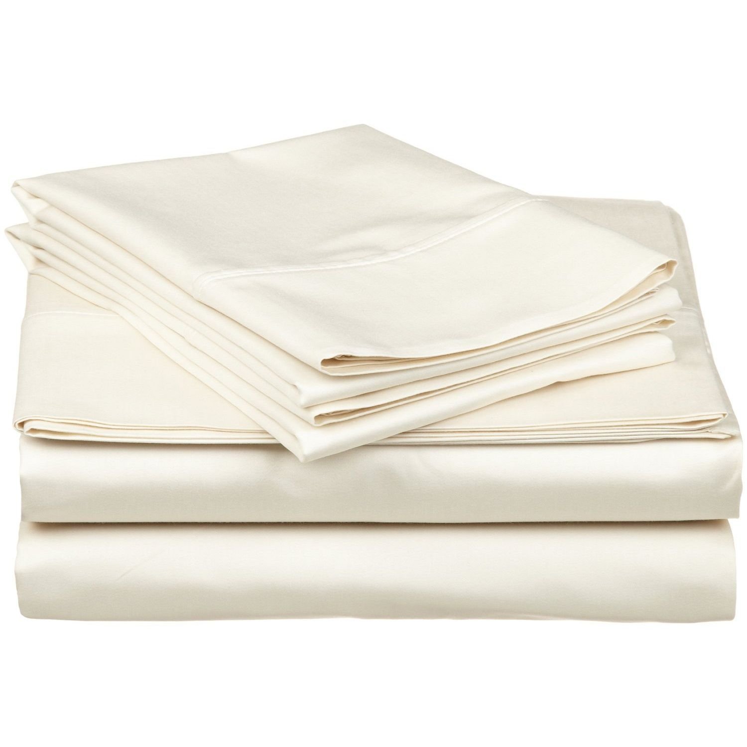 Thread Count Egyptian Cotton Solid Bed Sheet Deep Pocket Sheet Set