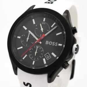 HUGO BOSS 44mm Black Dial Rubber Strap Men's Watch Velocity HB1513718